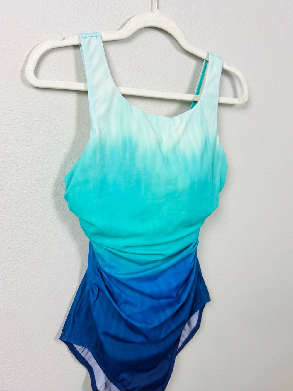 Miraclesuit Talbots Sz 10 Firm Control One Piece SwimSuit Blue Ombré UPF 50 $189 - Picture 3 of 12